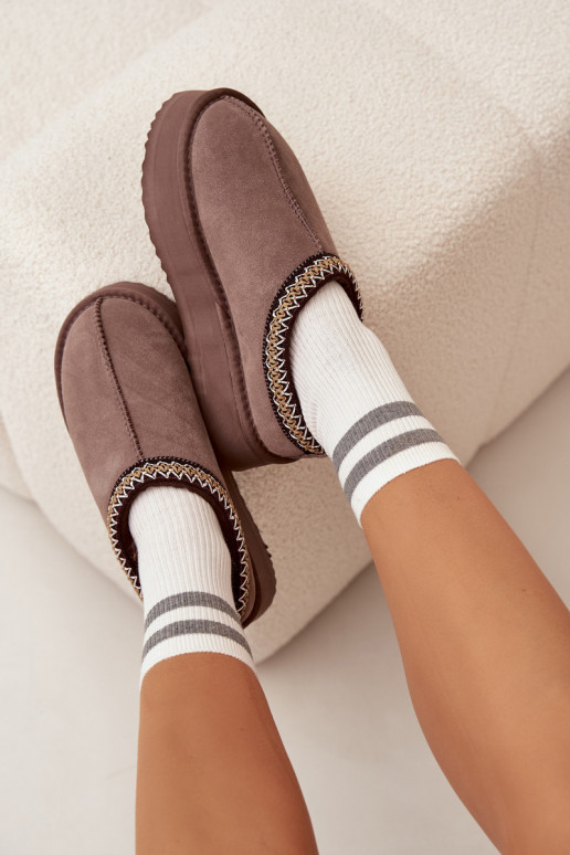 Nízka zo semišu Snehule DámskeHaftem s platformou Vinceza 97960 Hnedá farba