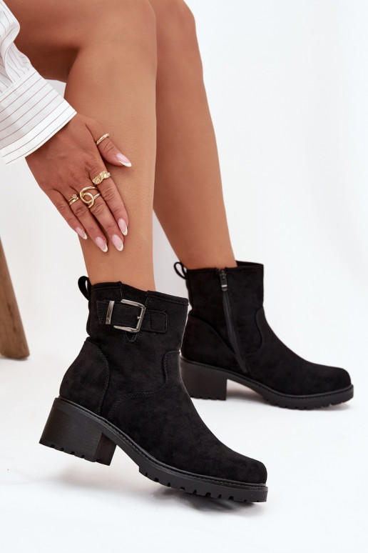 zahriať sa Dámske čižmy Zapnuté nízkom opätku Klocku s prackami čierna Helvina