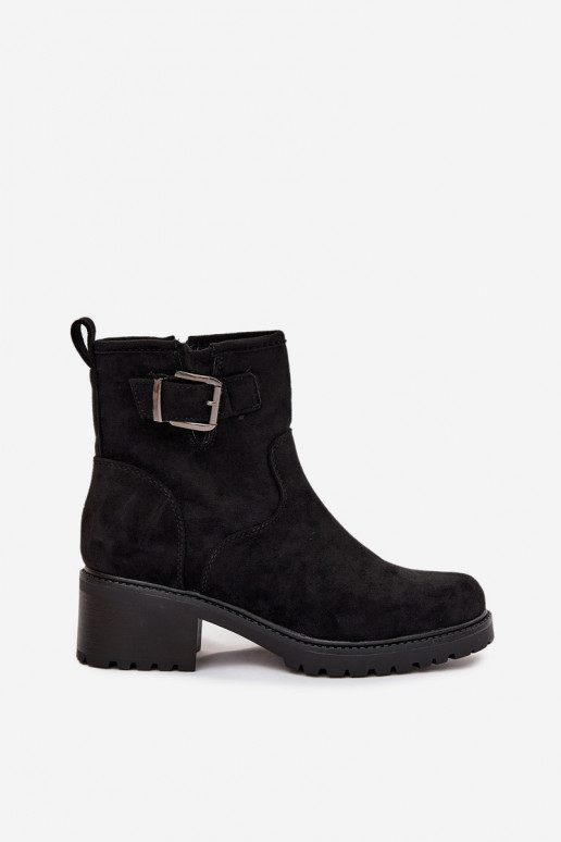 zahriať sa Dámske čižmy Zapnuté nízkom opätku Klocku s prackami čierna Helvina