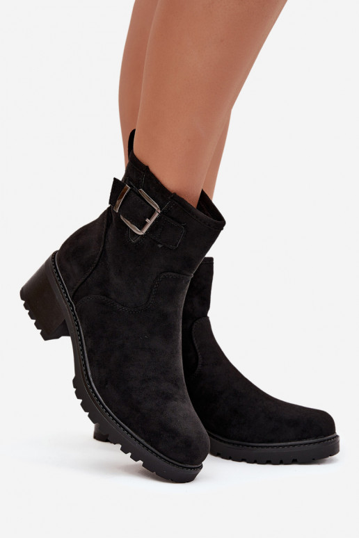 zahriať sa Dámske čižmy Zapnuté nízkom opätku Klocku s prackami čierna Helvina