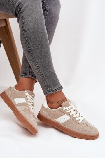 zo semišu Tenisky model obuvi Dámske Vinceza 14029 béžová