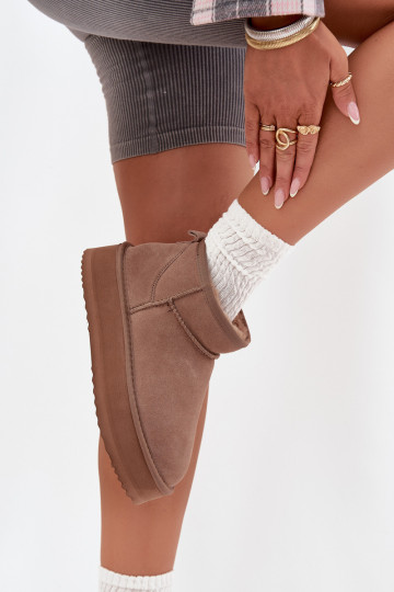 zo semišu Snehule Dámske s platformou Vinceza 97962 béžová