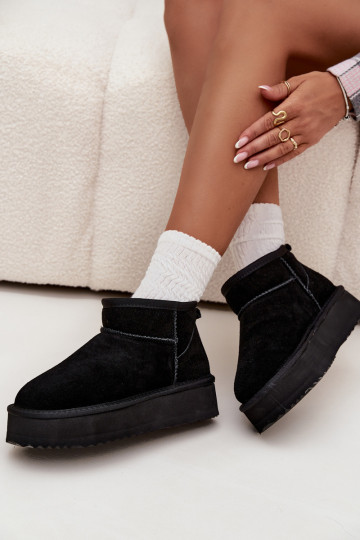 zo semišu Snehule Dámske s platformou Vinceza 97962 čierna