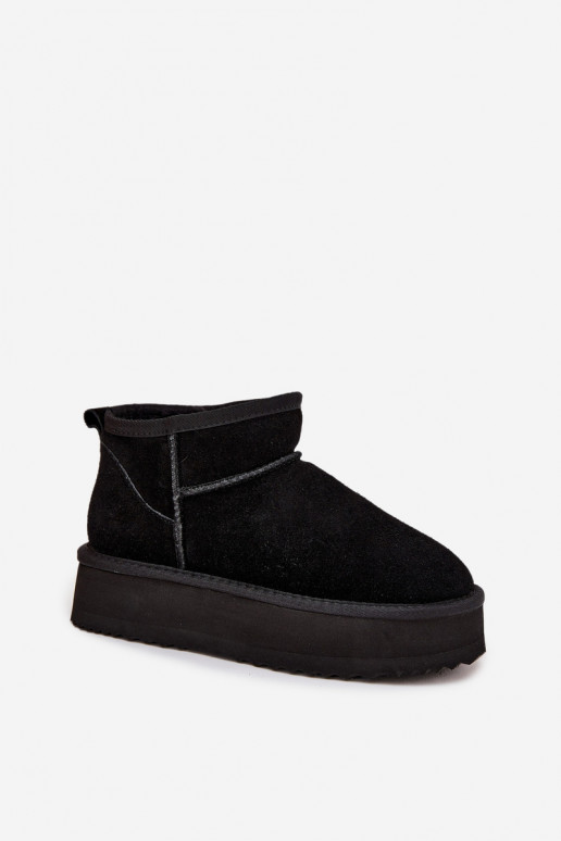 zo semišu Snehule Dámske s platformou Vinceza 97962 čierna