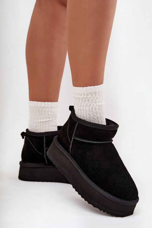 zo semišu Snehule Dámske s platformou Vinceza 97962 čierna