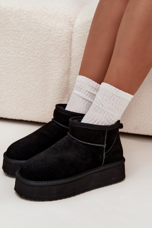 zo semišu Snehule Dámske s platformou Vinceza 97962 čierna