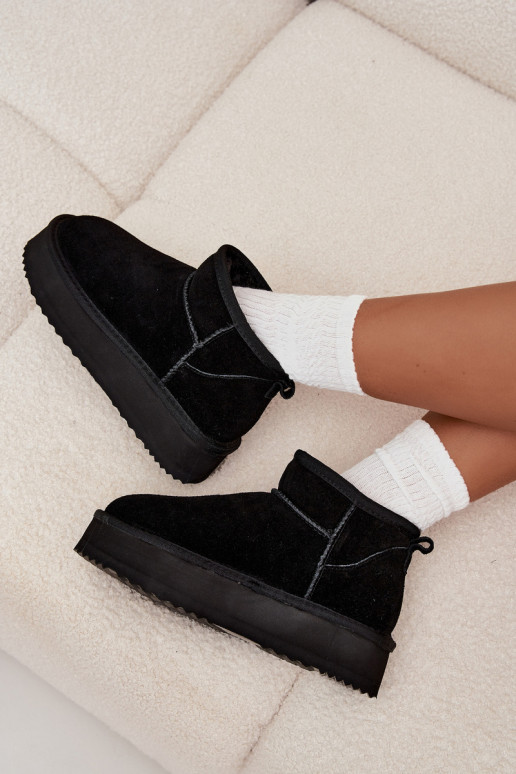 zo semišu Snehule Dámske s platformou Vinceza 97962 čierna