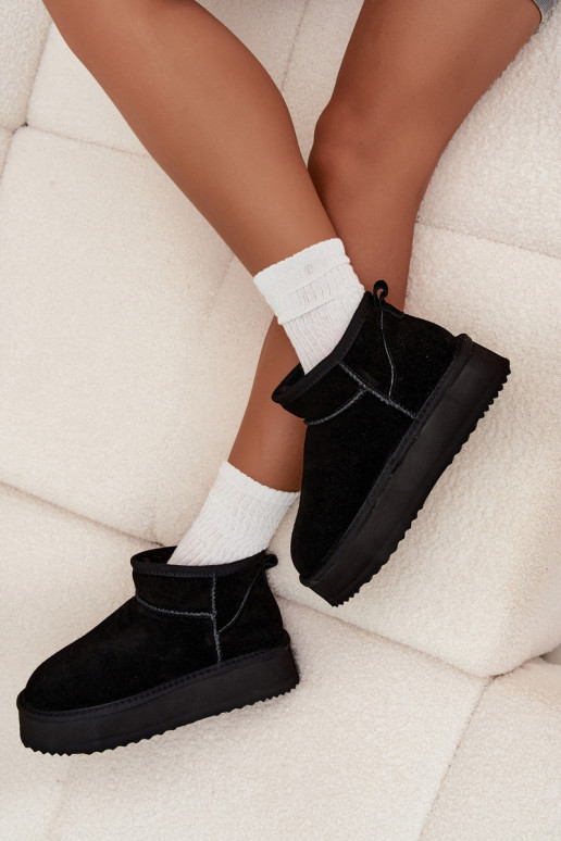 zo semišu Snehule Dámske s platformou Vinceza 97962 čierna