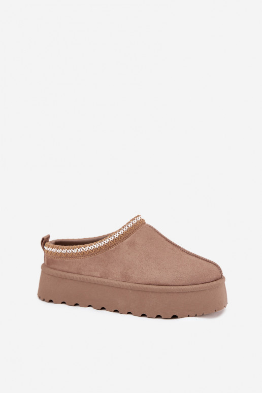 Nízka Snehule DámskeHaftem s platformou béžová Zapnutérirya