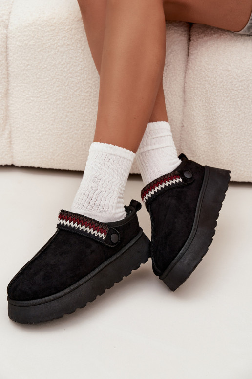 Snehule Dámska nízkaRuchomym Pruhyem I Haftem s platformou čierna Lyrisse