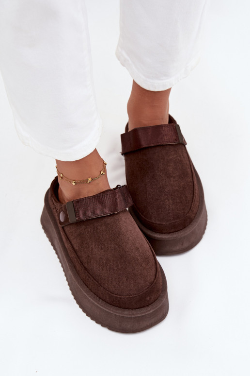 Snehule Dámske s platformous lepiacim zapínanímem CzekoladoIne Jorielle Snehule Dámske s platformous lepiacim zapínanímem CzekoladoIne Jorielle