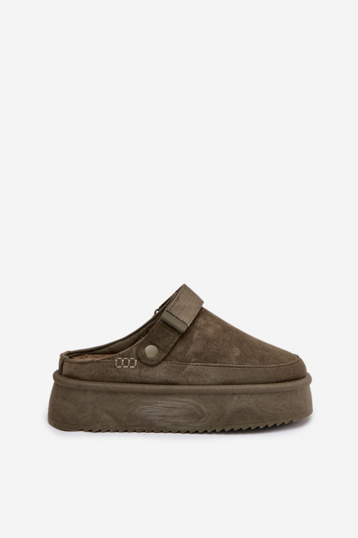 Snehule Dámske s platformous lepiacim zapínanímem khaki farby Jorielle Snehule Dámske s platformous lepiacim zapínanímem khaki farby Jorielle