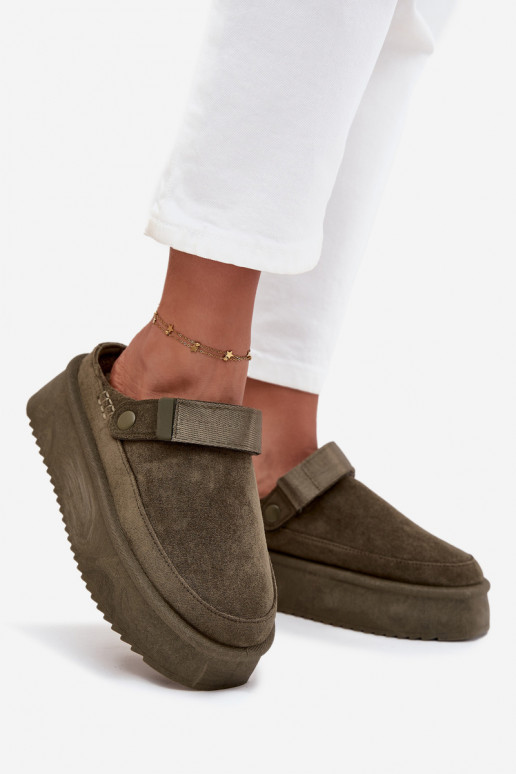 Snehule Dámske s platformous lepiacim zapínanímem khaki farby Jorielle Snehule Dámske s platformous lepiacim zapínanímem khaki farby Jorielle