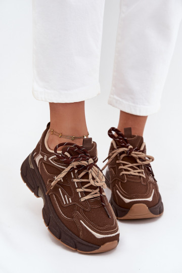 tenisky Tenisky model obuvi DámskePodInójnym Šnurovaniem CzekoladoIne Annelie