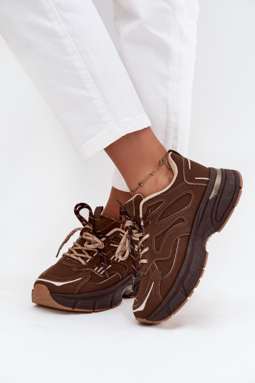 tenisky Tenisky model obuvi DámskePodInójnym Šnurovaniem CzekoladoIne Annelie