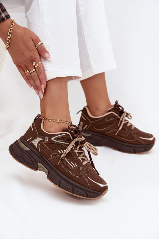 tenisky Tenisky model obuvi DámskePodInójnym Šnurovaniem CzekoladoIne Annelie