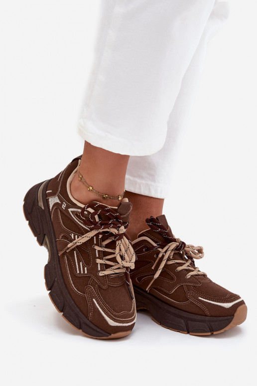 tenisky Tenisky model obuvi DámskePodInójnym Šnurovaniem CzekoladoIne Annelie