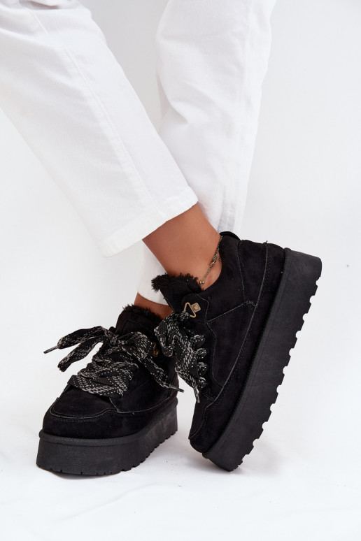 so šnúrkami Snehule Dámske s platformou zahriať sa s kožušinou vo vnútri čierna Tavelle so šnúrkami Snehule Dámske s platformou zahriať sa s kožušinou vo vnútri čierna Tavelle