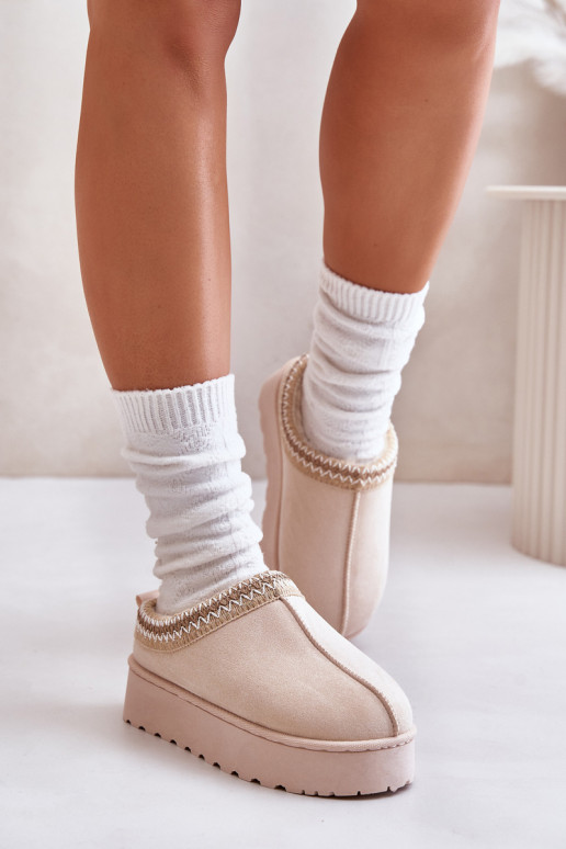 Snehule Dámske s platformou zahriať sa s kožušinou vo vnútri slonovina Remenia Snehule Dámske s platformou zahriať sa s kožušinou vo vnútri slonovina Remenia