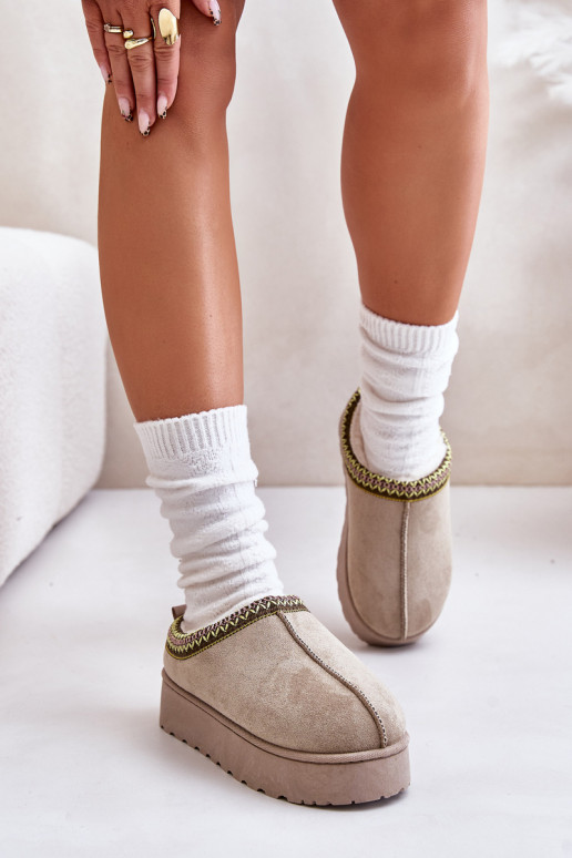 Snehule Dámske s platformou zahriať sa s kožušinou vo vnútri zelená farba Remenia