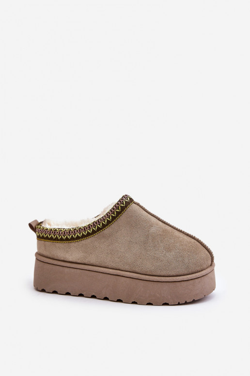 Snehule Dámske s platformou zahriať sa s kožušinou vo vnútri zelená farba Remenia