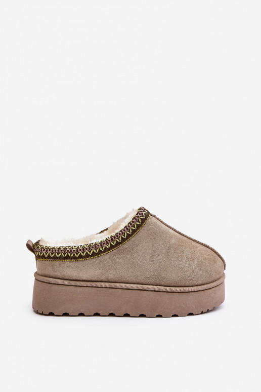 Snehule Dámske s platformou zahriať sa s kožušinou vo vnútri zelená farba Remenia