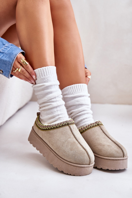 Snehule Dámske s platformou zahriať sa s kožušinou vo vnútri zelená farba Remenia