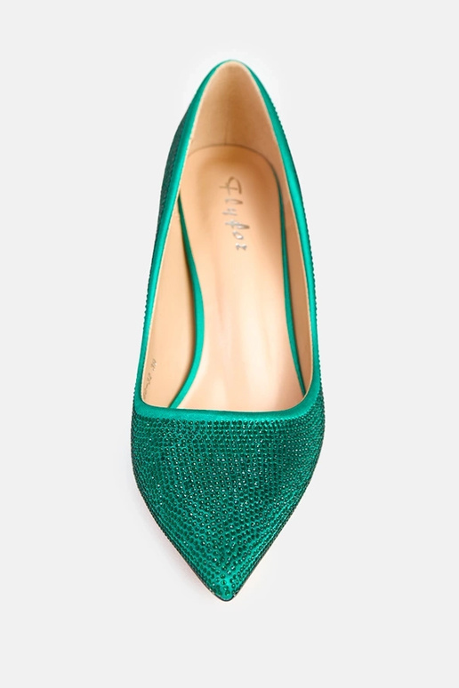 Zelené saténové vysoké topánky s... Zelené saténové vysoké topánky s...