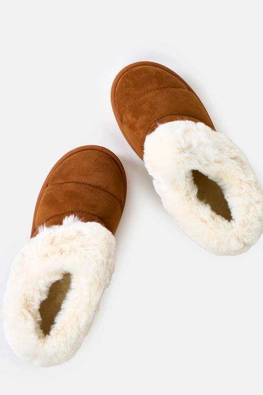 Hnedé krátke snehové topánky...