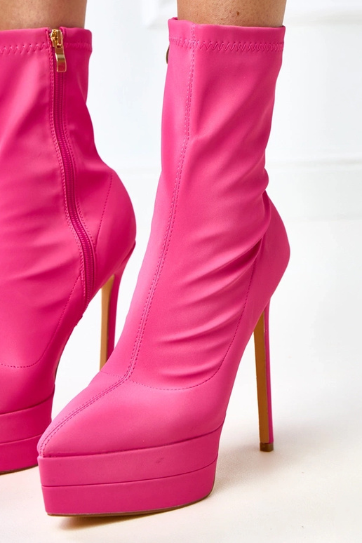 Ružové saténové členkové topánky na...