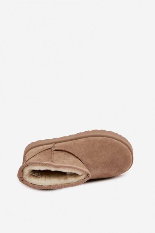 Snehule deti zahriať sa s kožušinou vo vnútri SS374020 béžová