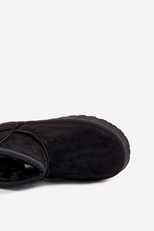 Snehule deti zahriať sa s kožušinou vo vnútri SS374018 čierna