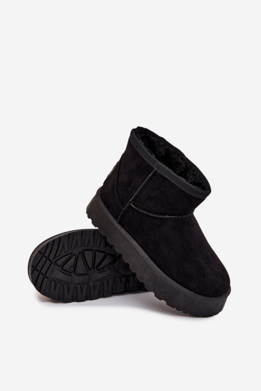 Snehule deti zahriať sa s kožušinou vo vnútri SS374018 čierna