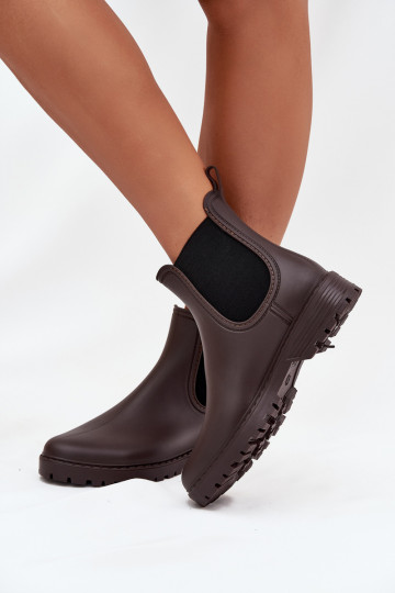 Gumové čižmy DámskeElastycznymi INstaInkami CzekoladoIne Ciariel 2