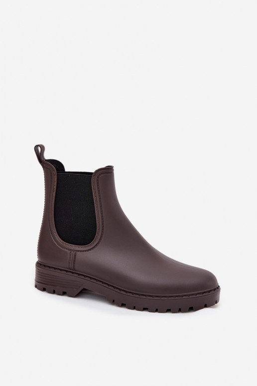 Gumové čižmy DámskeElastycznymi INstaInkami CzekoladoIne Ciariel