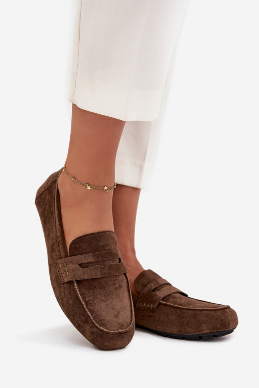 Mokasíny Mokasíny Dámsky byt khaki farby Roseline