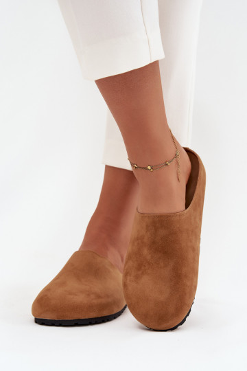 Papuče Dreváky Dámske s platformou Hnedá farba Sylviane 2