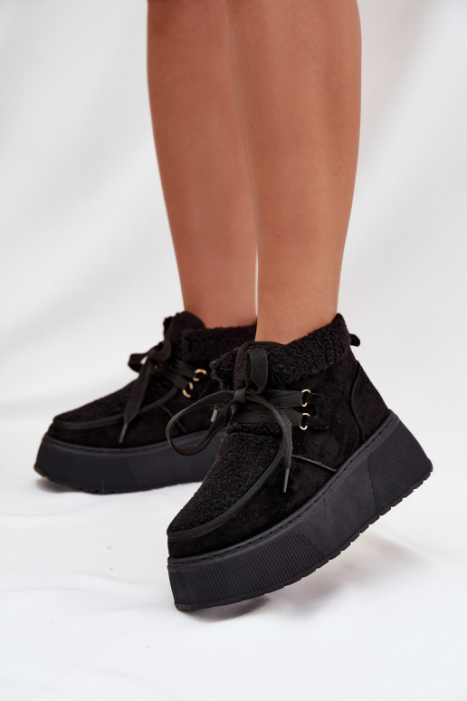 Snehule Dámske s platformou s kožušinou čierna Florivelle Snehule Dámske s platformou s kožušinou čierna Florivelle