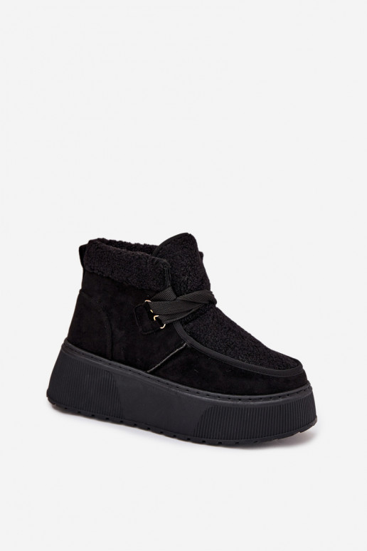 Snehule Dámske s platformou s kožušinou čierna Florivelle Snehule Dámske s platformou s kožušinou čierna Florivelle