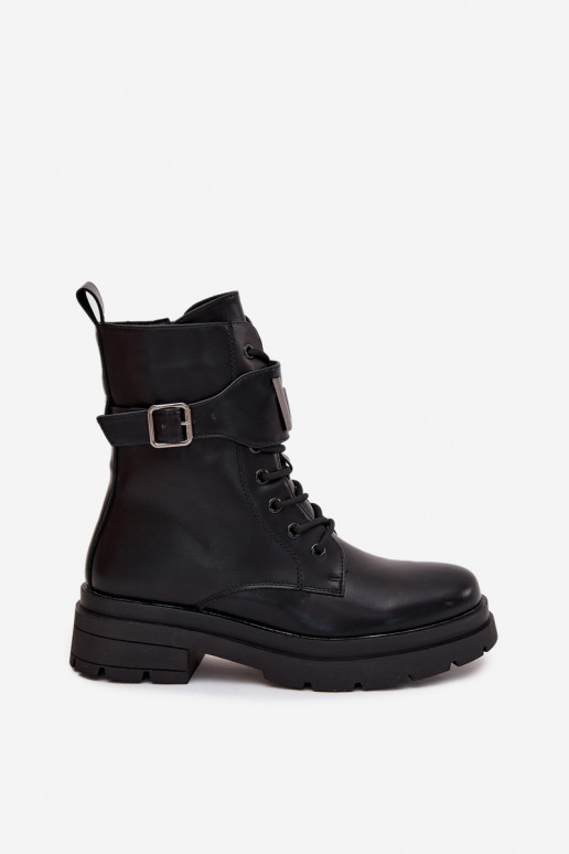 Pracovné členkové topánky Dámske Eko Kožené so zdobenými podpätkami čierna Ylianne Pracovné členkové topánky Dámske Eko Kožené so zdobenými podpätkami čierna Ylianne