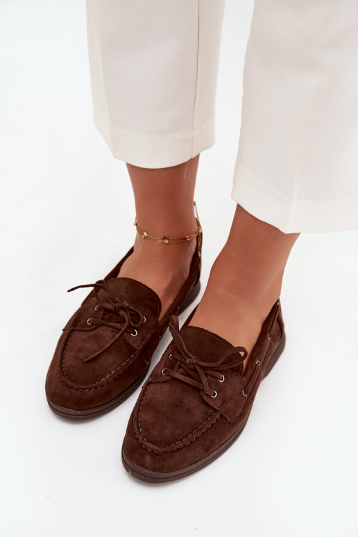 topánky Mokasíny Dámsky byt so štýlovými detailmi CzekoladoIne Zalina