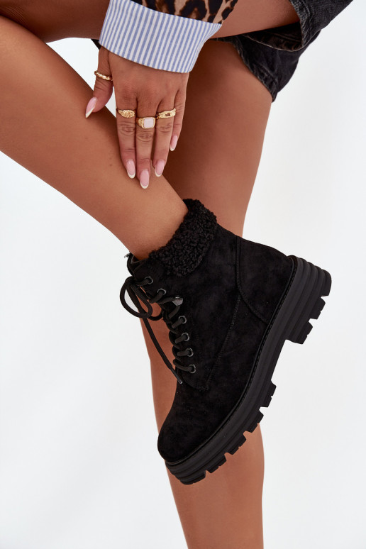 zahriať sa topánky Dámske čižmy so šnúrkami čierna Lyrinne zahriať sa topánky Dámske čižmy so šnúrkami čierna Lyrinne