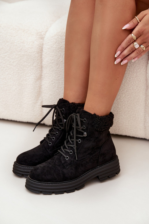 zahriať sa topánky Dámske čižmy so šnúrkami čierna Lyrinne zahriať sa topánky Dámske čižmy so šnúrkami čierna Lyrinne