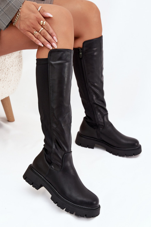 zahriať sa dámske čižmy Zapnuté Hrad čierna Harlina