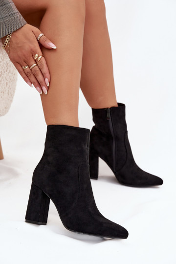 zahriať sa Dámske čižmyz eko semišuu čierna Pralina