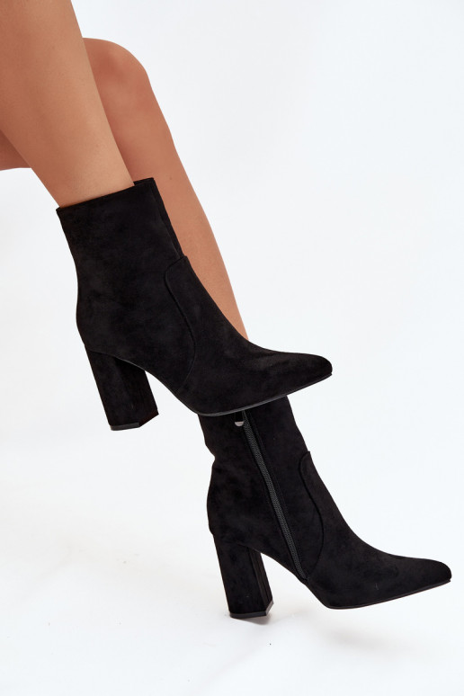 zahriať sa Dámske čižmyz eko semišuu čierna Pralina