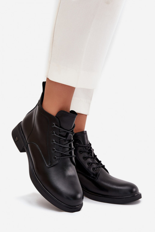 zahriať sa Kožené Dámske čižmy Zapnuté nízkom opätku Vinceza 39953 čierna zahriať sa Kožené Dámske čižmy Zapnuté nízkom opätku Vinceza 39953 čierna