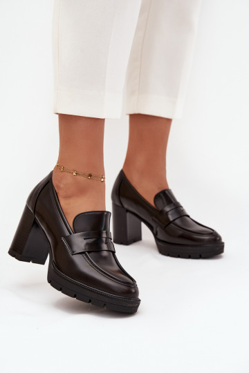 topánky Dámske s podpätkami z eko kože CzekoladoIne Ilyssia