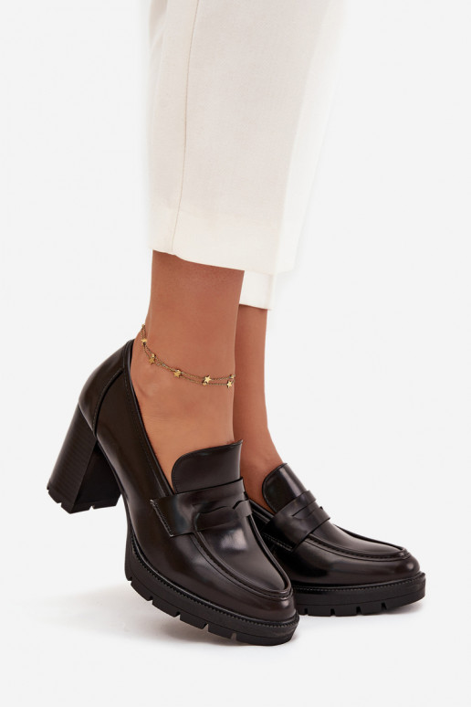 topánky Dámske s podpätkami z eko kože CzekoladoIne Ilyssia