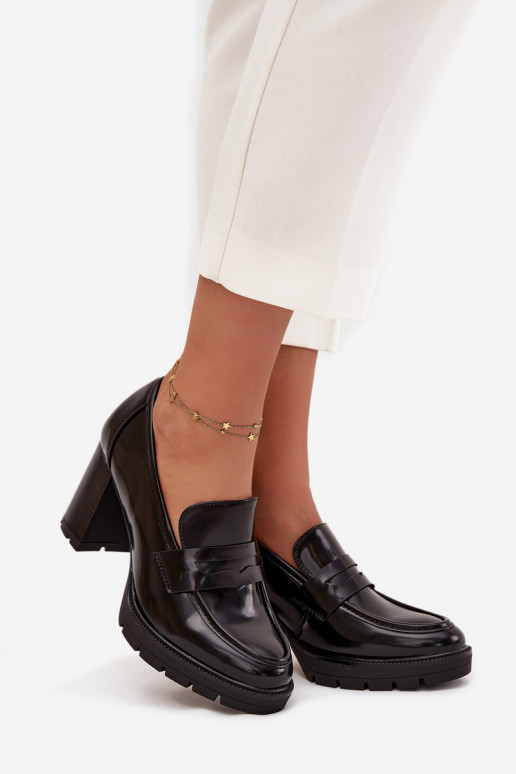 topánky Dámske s podpätkami z eko kože čierna Ilyssia